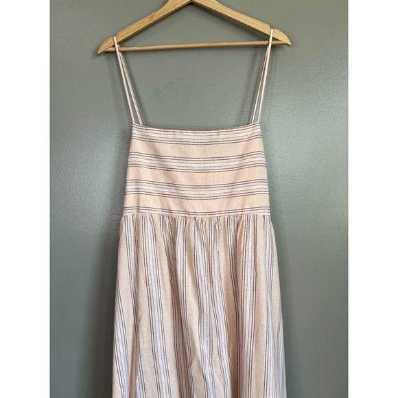 American Eagle maxi dress cotton linen striped cottagecore size XXL travel vaca - Picture 6 of 8